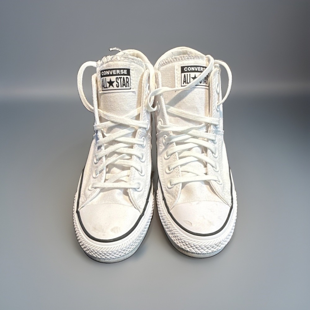 Converse Chuck Taylor All Star High Top Canvas Lace-Up Sneakers White Rubber W8